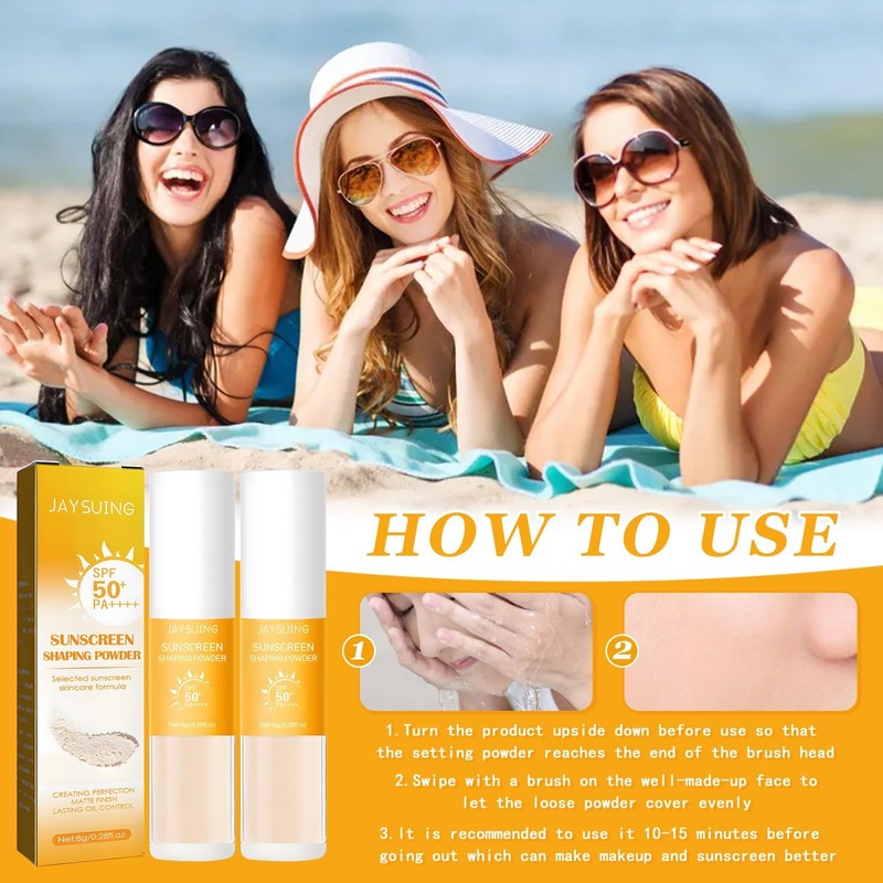Mineral Sunscreen Setting Powder, Mineral Sun Protection Fixation Powder, SPF