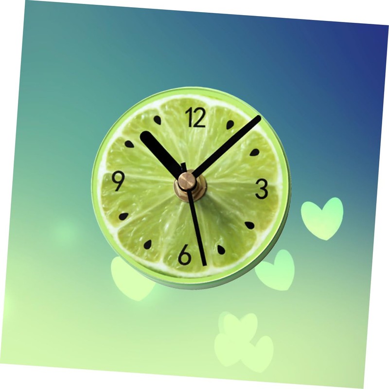 Ciieeo Family-Friendly Fridge Clock Round Wall Magnet Fruit Design Sleep