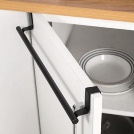 Large No-Drill Stainless Steel Towel and Dishcloth Holder Black 10ea