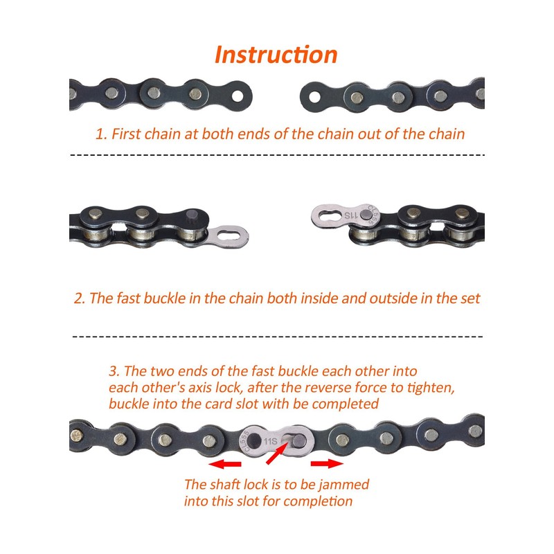 Jovitec 3 Pairs Bicycle Missing Link 11 Speed Chain Reusable