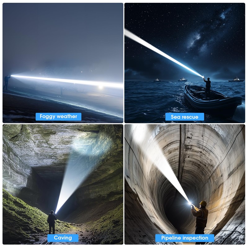 Hoxida Rechargeable LED Flashlights High Lumens, 2000LM Super Bright Flashlight