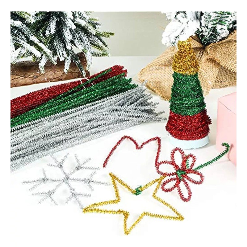 Alan Para 400 Piezas Limpiapipas De Navidad Tallos Chenilla