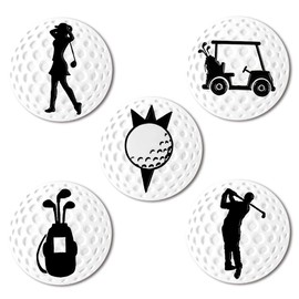 Myartte クリエイティブゴルフボールマーカー ソフトエナメル ゴルフマーカー 24.4mm アソート5個 (ゴルフカート)