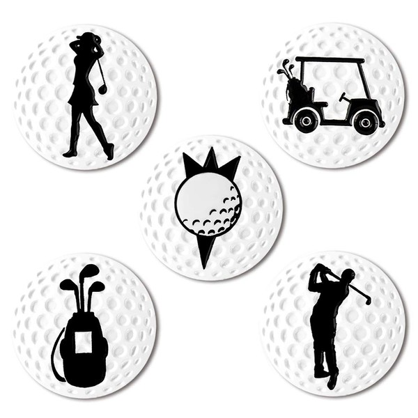 Myartte クリエイティブゴルフボールマーカー ソフトエナメル ゴルフマーカー 24.4mm アソート5個 (ゴルフカート)