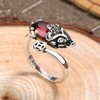 Feng Shui Ring, Pixiu Mani Mantra Protection Finger Ring Ruby