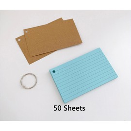 300pcs Colored Index Cards 3x5 Inches Flash Cards with Ring Lined Ruled Study Card for Learning, Studying Memory Office College Recipe Game Cards (6 color-300pcs)