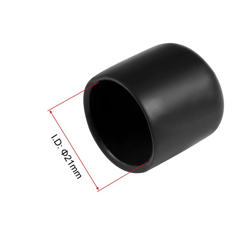 sourcing map 5pcs Rubber End Caps 21mm ID Vinyl Round