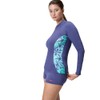 Speedo Women's Printed Long Sleeve Rash Top, Hapuna Blue, M