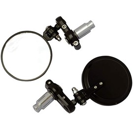 MotorToGo 1 Pair Black Foldable CNC Convex Lens Handlebar End Motorcycle Mirrors Compatible for 2019 Ducati Monster 797