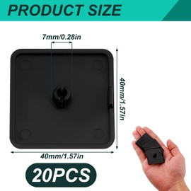 Pack of 20 End Caps, Aluminium Profile 40 x 40 Cover Caps, Aluminium Profile Plastic Protective Caps, Black, Cover Caps Made of Plastic for Perfect Sealing and Protection of Aluminium Profiles,