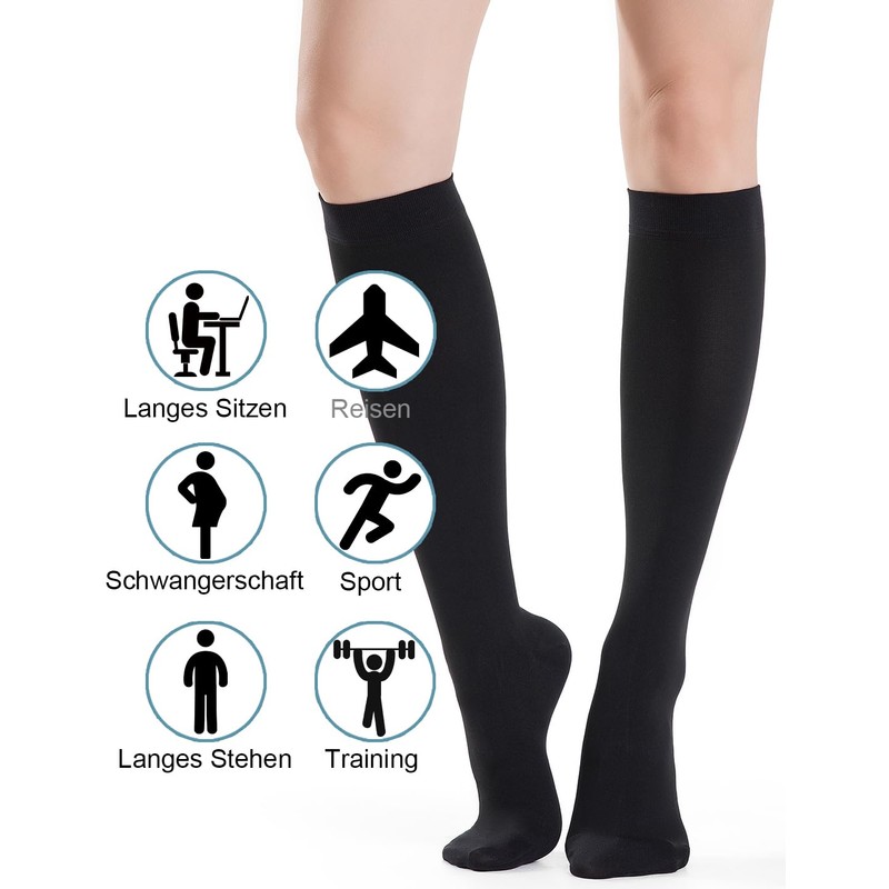 Medicale Calze Compressione Graduata Donna e Uomo 20-30mmHg Classe 2,