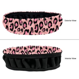 Darisoco Pink Leopard Automotive Inside Rearview Mirror Cover Rearview Mirror Sleeve for Car Interior Mirror Accessories for Women Car Interior Decorations