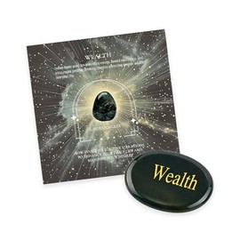 Indian Agate Engraved Inspirational Stones Natural Healing Crystal Wealth Stone - Worry Stone for Anxiety and Stress Relief - Palm Stones for Meditation and Soothing Emotions, 1lb, Crystal, indian