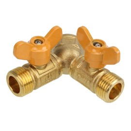 SHANOER Solid Brass Y Ball Valve Comfort Grip for Oil and Gas Hoses Connector Splitter Adapter
