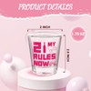 JUKFITA 21st Birthday Gifts for Her, Unique Pink Shot Glass,