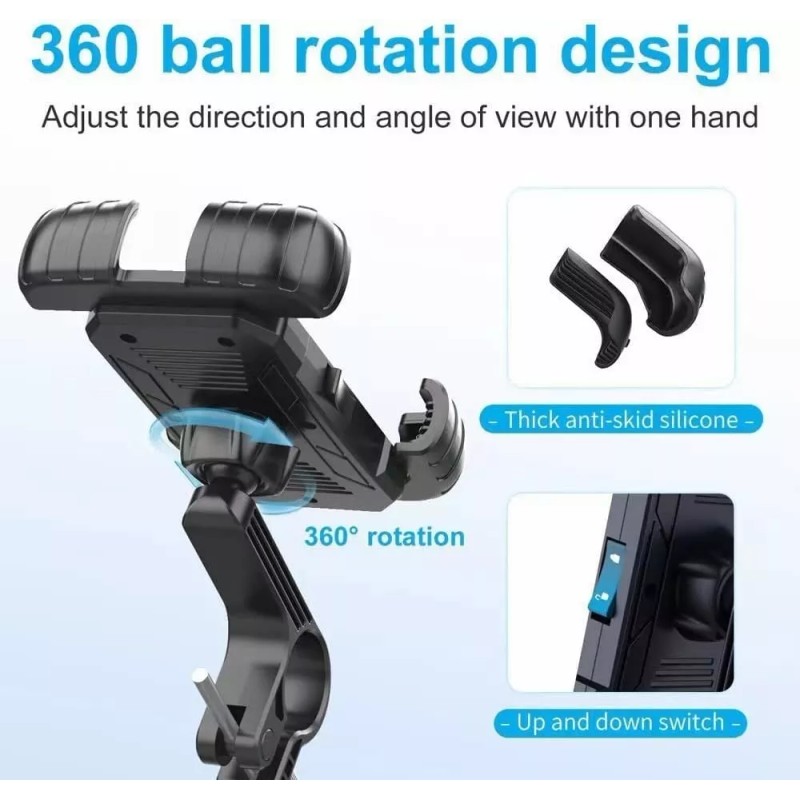 PUNKZZ Soporte Para Celular Moto/bicicleta, Base Porta Teléfono360°