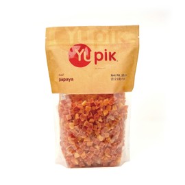 Yupik Dried Papaya, Diced, 2.2 lb (35.2 oz), Gluten-Free, Vegan, Kosher, Sweetened Tropical Dried Fruits, Cubed Papaya Pieces, No Added Sulphites, Fruity Snacks, For Baking, Topping & Inclusions