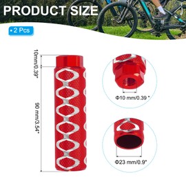 PATIKIL Aluminum Alloy O-Shape Bike Pegs Fit 3/8 inch Axles, 2 Pack Anti-Skid lead Foot Bicycle Pegs Back Seat Stands for BMX Mountain Bike Cycling Rear Stunt Pegs, Red