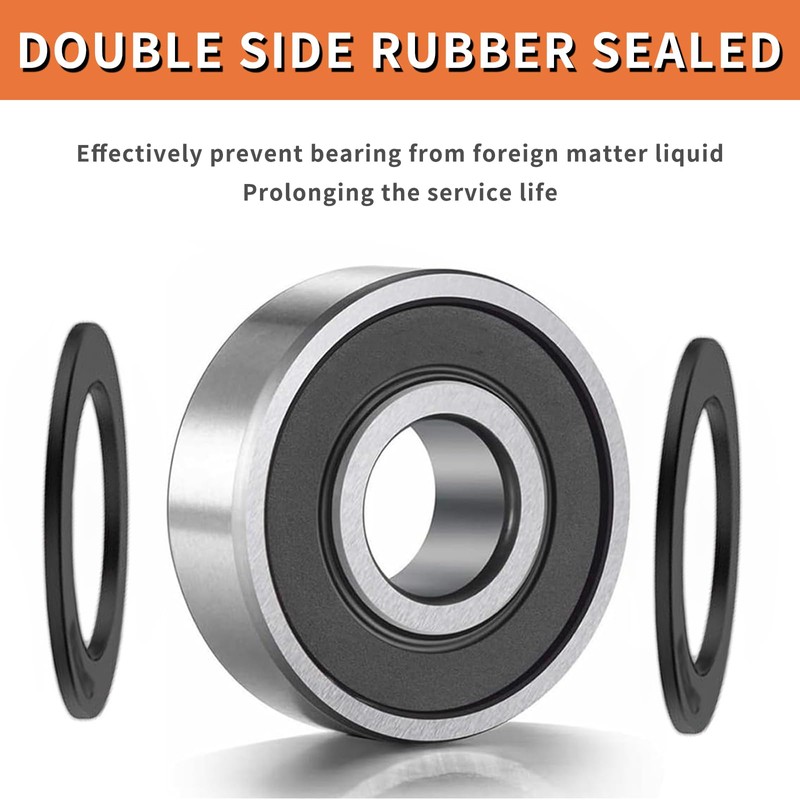 Ball Bearings, 20 Pcs 608 2RS Bearing Steel and Double