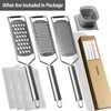 Vovoly 4-Pcs Pro Set Zester Grater Set, Cheese Grater with