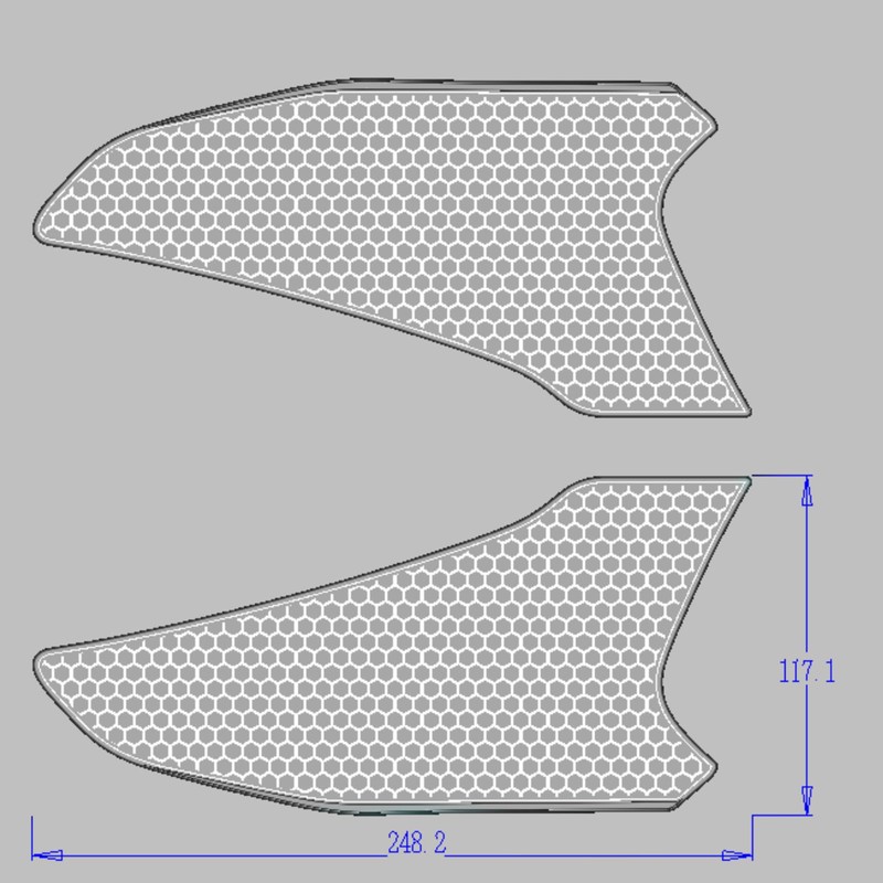 BYEMTTY 3D Traction Pad Tank Kit for Honda CBR650R/E-Clutch (19-25)