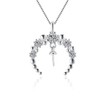LGSY Moon CZ Bail Pendants for Pearl Jewelry Making Sterling