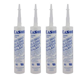 Kason 3700 Series Rubbaseal Silicone Sealant, Pack of 4, White 10.3 oz. Tubes, 63700000002