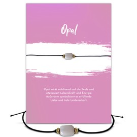 Glücksschmiedin – Edelstein Armband mit Opal & Goldperlen – Heilstein für Liebe, Leidenschaft & Abenteuer – Geschenkset mit Grußkarte – Handgefertigt in Deutschland