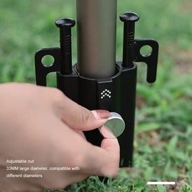 Tent Fixed Pole Base, Camping Tent Rod Holder Portable Aluminum Alloy Awning Canopy Pole Holder