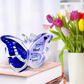 SanFangyue Mothers Day Gifts for Mum, Best Mum Birthday Gifts, Christmas for Mum, Beautiful Butterfly Acrylic Plaque, Unusual Presents for Mother from Daughter Son