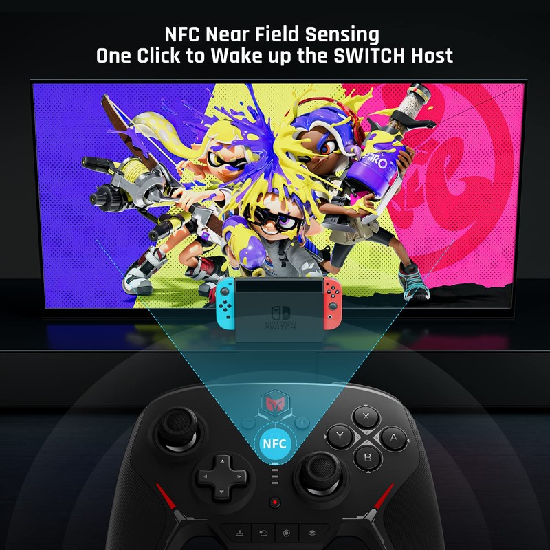 PC Gaming Controller, kabelloser Controller mit Benutzerdefinierten Tasten, 6-Achsen-Gyro, Dual