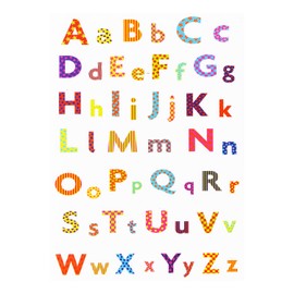 BAZIC Products Alphabet Sticker Book 175+ Stickers, A to Z, DIY Sentences Birthday Christmas New Year Greeting Cards, Gift for Kids Teacher Classroom, 1-Pack