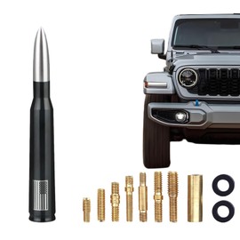 Gabearlly Car Truck Bullet Antenna Decoration Accessories Universal Replacement for GMC Sierra Chevy Silverado Dodge Ram 1500 2500 3500 Ford F150 F250 F350 Radio Accessories (Silver)