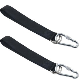 WHYHKJ 2 Sets Tree Swing Strap Suspension Kit Double Layer 50x3.2cm Heavy Duty Strap Locking Hook Clip Gym Cable Clip Exercise Indoor Swing Accessory for Outdoor Chair Porch Hanging Link Black