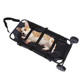 Kathring Animal Stretcher, 250 lb Capacity Pet Trolley with 2 Noiseless Wheels, Veterinary Cart Pet Transport for Cat,Dog & Other Small Animal