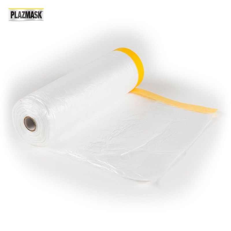 PlazMask Pre-Taped Masking Film, 12-Feet X 65-Feet
