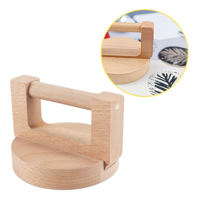 CENPEK Wooden Pressing Board, Pine Barron Embossing Tool for Linoleum
