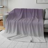 Purple Gray Fleece Throw Blanket Gradient Soft Cozy Throw Blankets