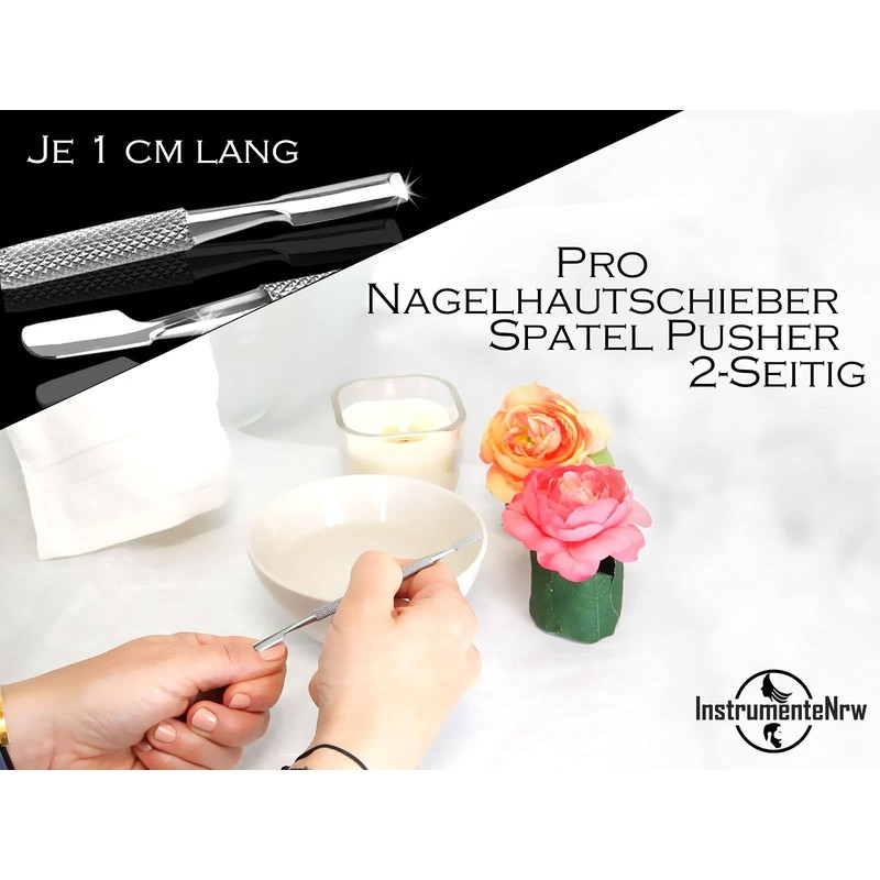 Pro Nagelhautschieber Spatel Pusher 2-Seitig, Edelstahl