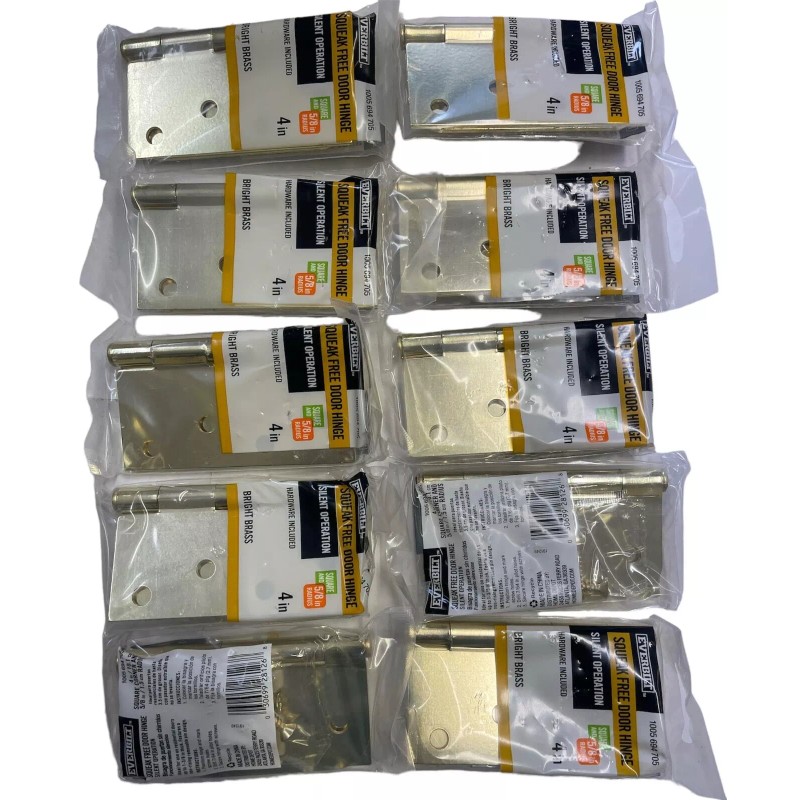 Everbilt Squeak-Free Door Hinge Bright Brass 4" x 5/8" Radius