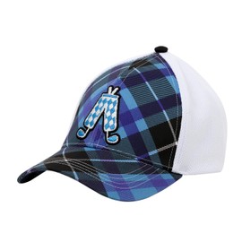 Royal & Awesome Blue Plaid Baseball Cap, Tartan Golf Hat for Men