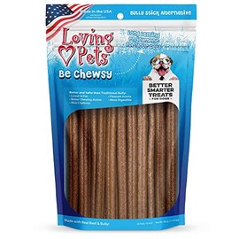 Loving Pets - Be Chewsy Bully Stick Alternative Dog Treat for Small, Medium & Large Dogs (20 Pack of 10 Sticks)