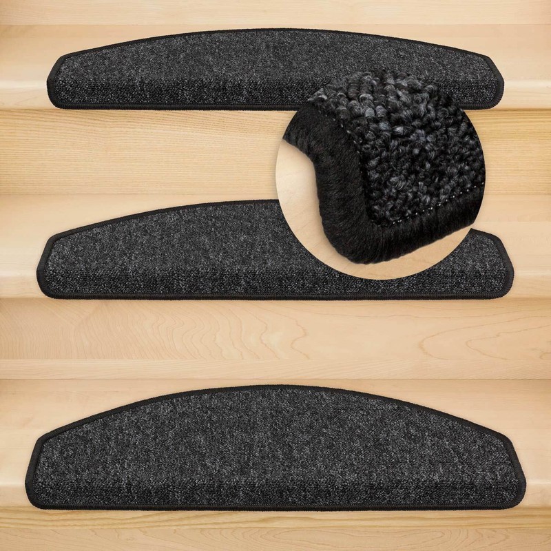 Kettelservice-Metzker Imago Stair Mat, Semi-Circular with Fleece Backing, Non-Slip Thanks