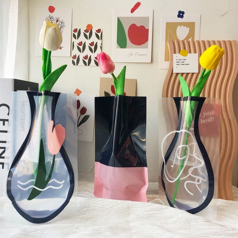BLOFLO Collapsible Flower Vase, Foldable Vase, Expandable Vase, Plastic Flower