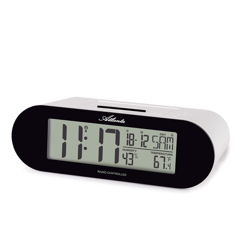 Atlanta 1869 Radio-Controlled Alarm Clock with Pop-Up Display