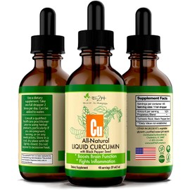 Turmeric Curcumin Drops with Black Pepper – All-Natural Inflammation Support - Boost Your Health – Fights Joint Pain - Liquid Turmeric for Better Absorption than Tablet Supplements - 48 Servings