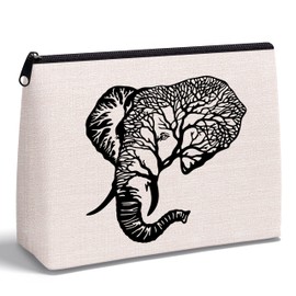 KAIOUS Elephant Gifts for Women — Elephant Makeup Bag Cosmetic Bag Makeup Zipper Pouch