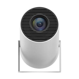 POFET Mini Projector 4K 720P Support, Portable Projector, Smart Projector, Automatic Horizontal Correction, 180° Rotatable Outdoor Film Projector, Compatible with Mobile Phones (White)