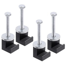 Swpeet 4 Sets Universal Truck Tool Box Mounting Kit, Aluminum Alloy J Hooks with Screws and Washers, Tie Downs for Crossover Tool Box