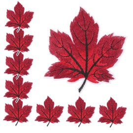 DOITOOL 10pcs Maple Leaf Patch Embroidered Cloth Patch Tape Autumn Leaf Patches for Clothes Embroidered Leaves Patches Sew- Patches Adult Sew Patches Jacket Sewing Clothing Foliage Fabric